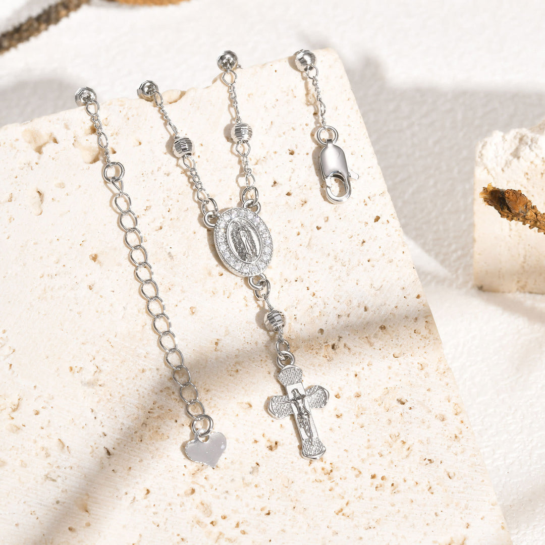 Christianartworkshop Our Lady & Crucifix Pendant Bracelet: Her Grace on Your Wrist - image 3
