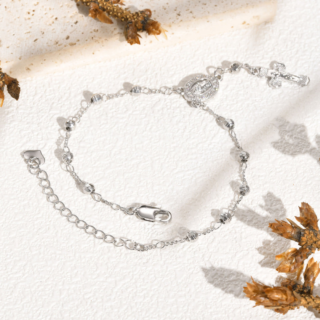 Christianartworkshop Our Lady & Crucifix Pendant Bracelet: Her Grace on Your Wrist - image 4