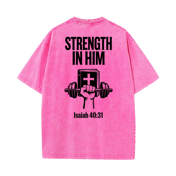 Christianartworkshop Strength in Him Isaiah 40:31 Graphic Unisex Washed T-Shirt - image 18