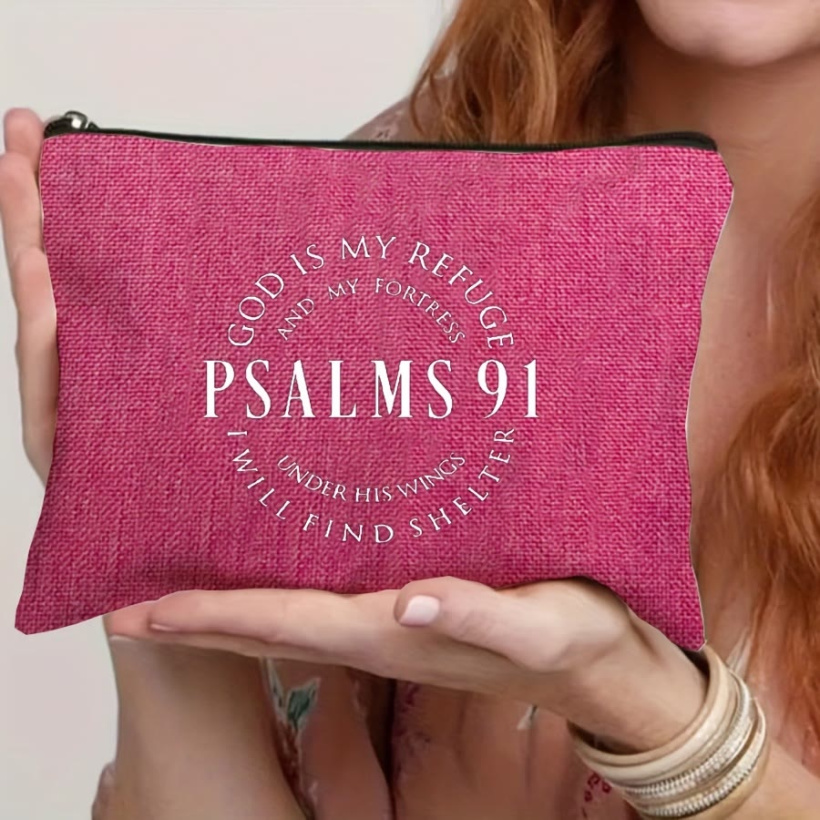 Christianartworkshop Psalms 91 Verse Printed Canvas Cosmetic Bag: Embody His Shelter & Care - image 2