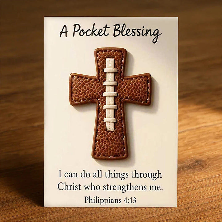 Christianartworkshop 3-Color Pocket Cross: Sport-Themed & Sacred Symbol for Daily Carry - Brown - image 3