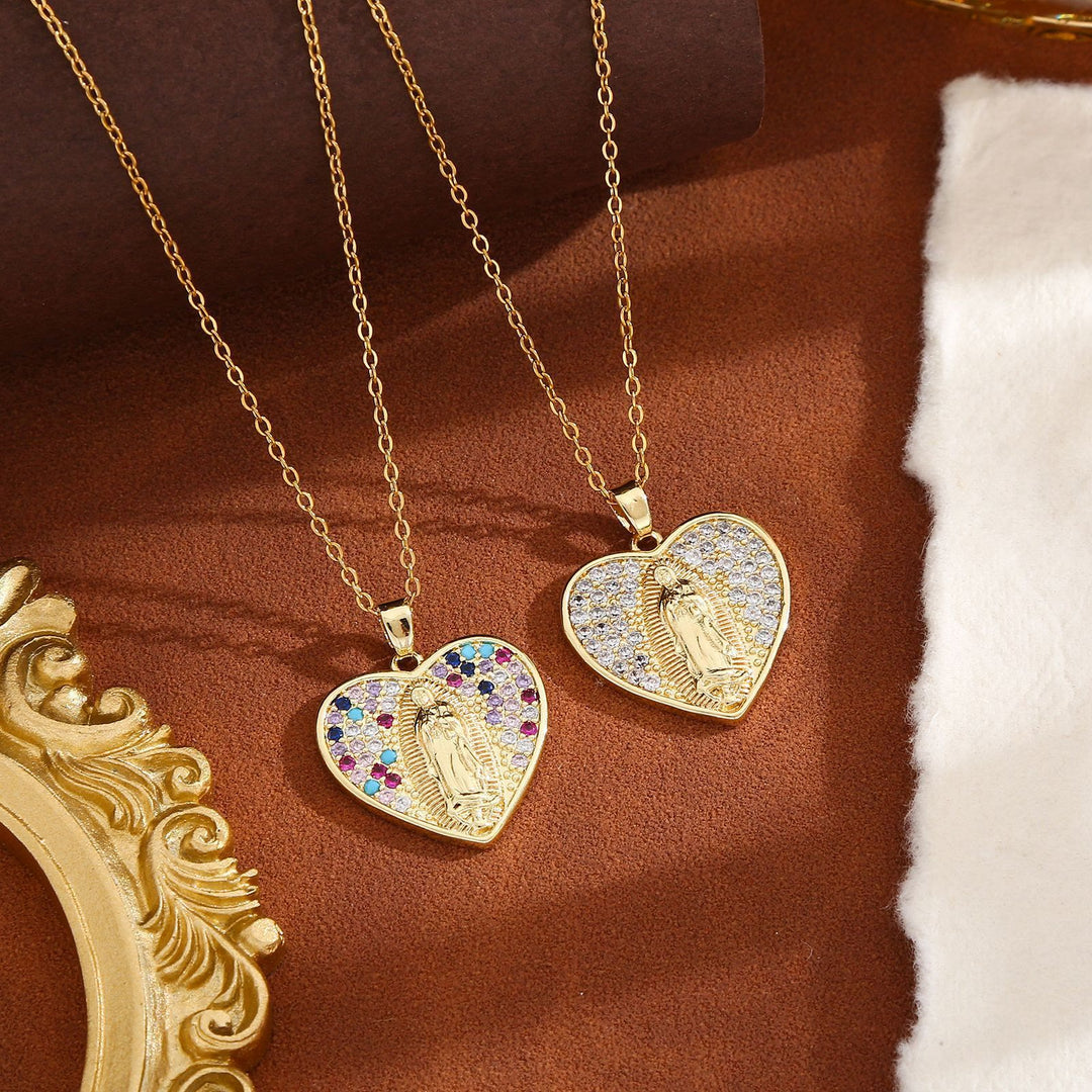 FREE Today: Radiant Our Lady Necklace with Heart-Frame Cubic Zirconia: Carry Her Care in Daily Wear - image 1