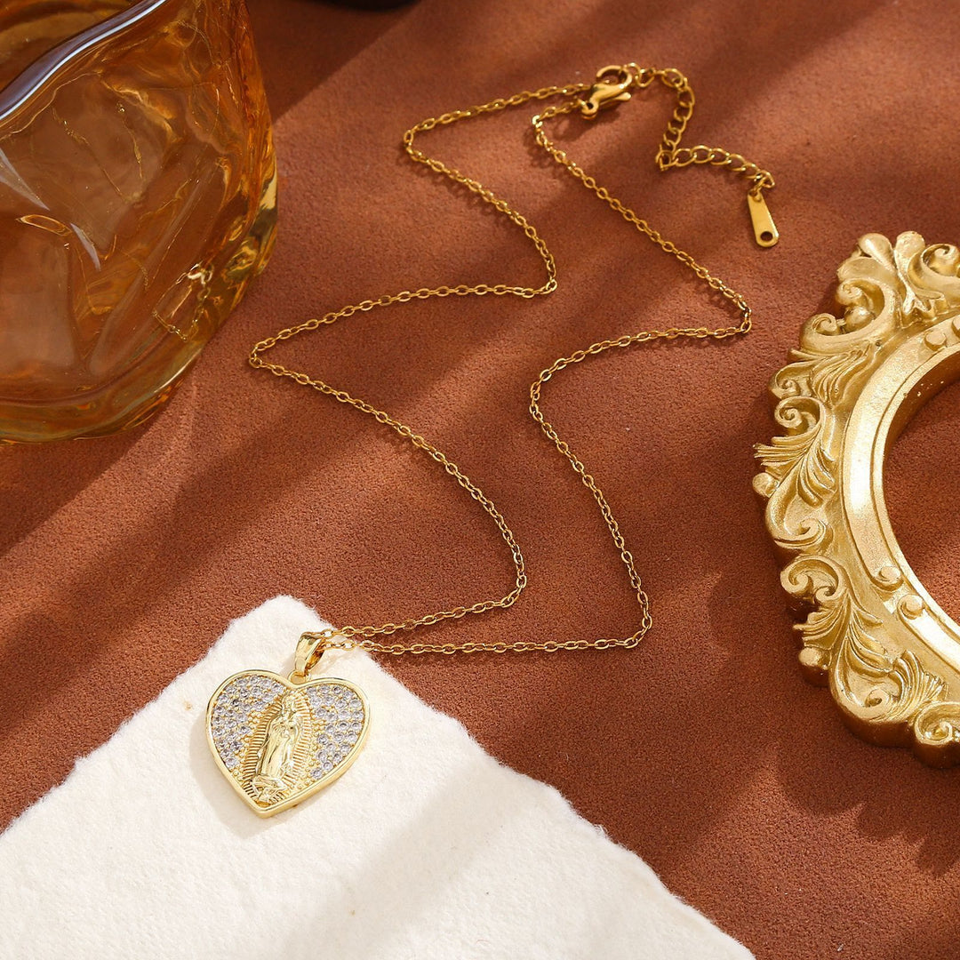 FREE Today: Radiant Our Lady Necklace with Heart-Frame Cubic Zirconia: Carry Her Care in Daily Wear - image 5