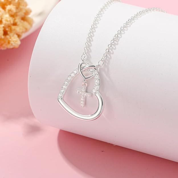 Christianartworkshop Intertwined Heart Cross Necklace with Card: Embody His Easter Joy & Grace - image 10