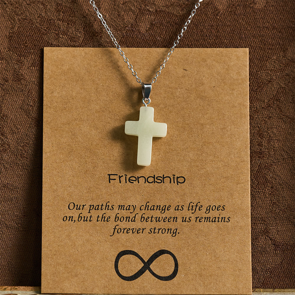 Christianartworkshop Glow-in-the-Dark Cross Necklace with Friendship Message Card: Embody His Gentle Grace - image 3