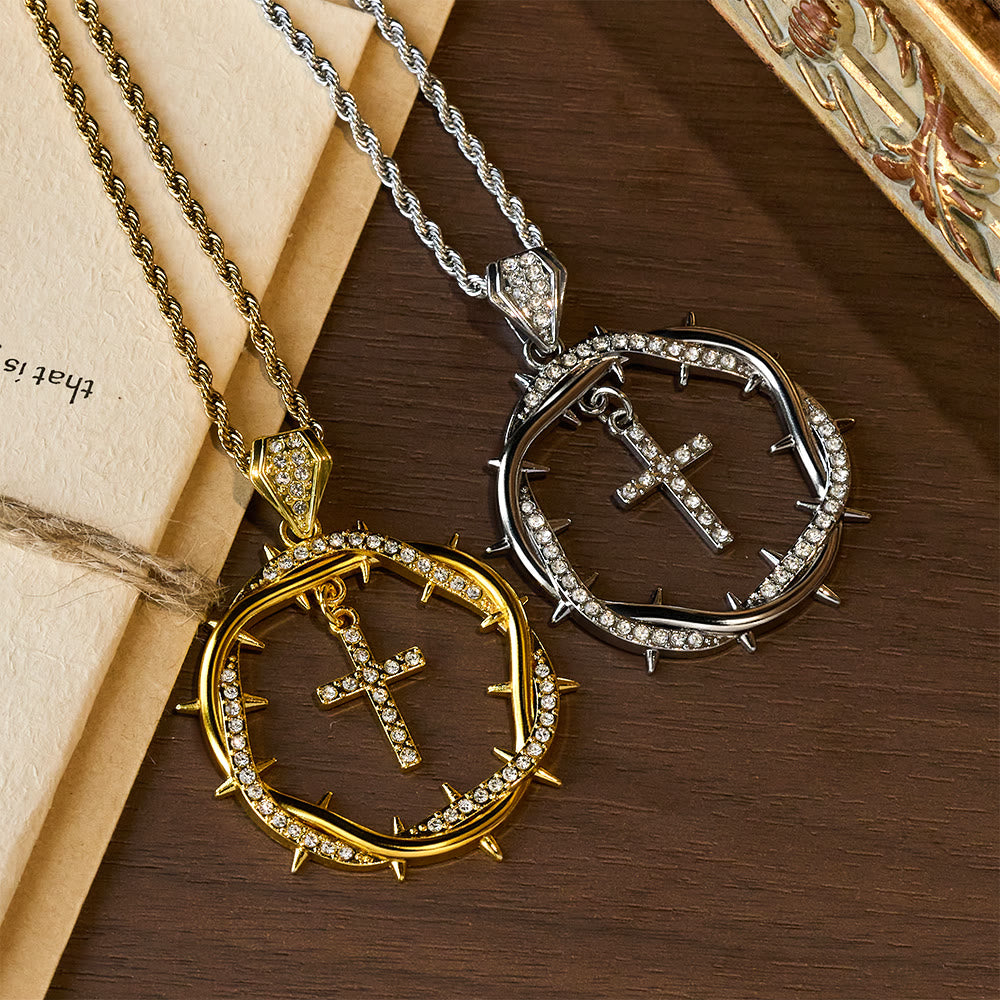 FREE Today: Thorn Crown & Cross Pendant: Faith & Grace Reminder for Daily Wear - image 0