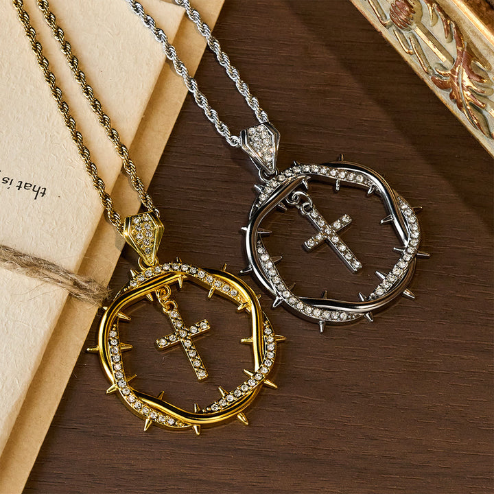 FREE Today: Thorn Crown & Cross Pendant: Faith & Grace Reminder for Daily Wear - image 0