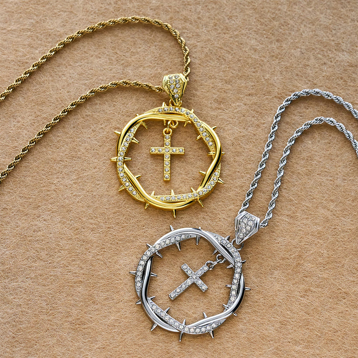 FREE Today: Thorn Crown & Cross Pendant: Faith & Grace Reminder for Daily Wear - image 1