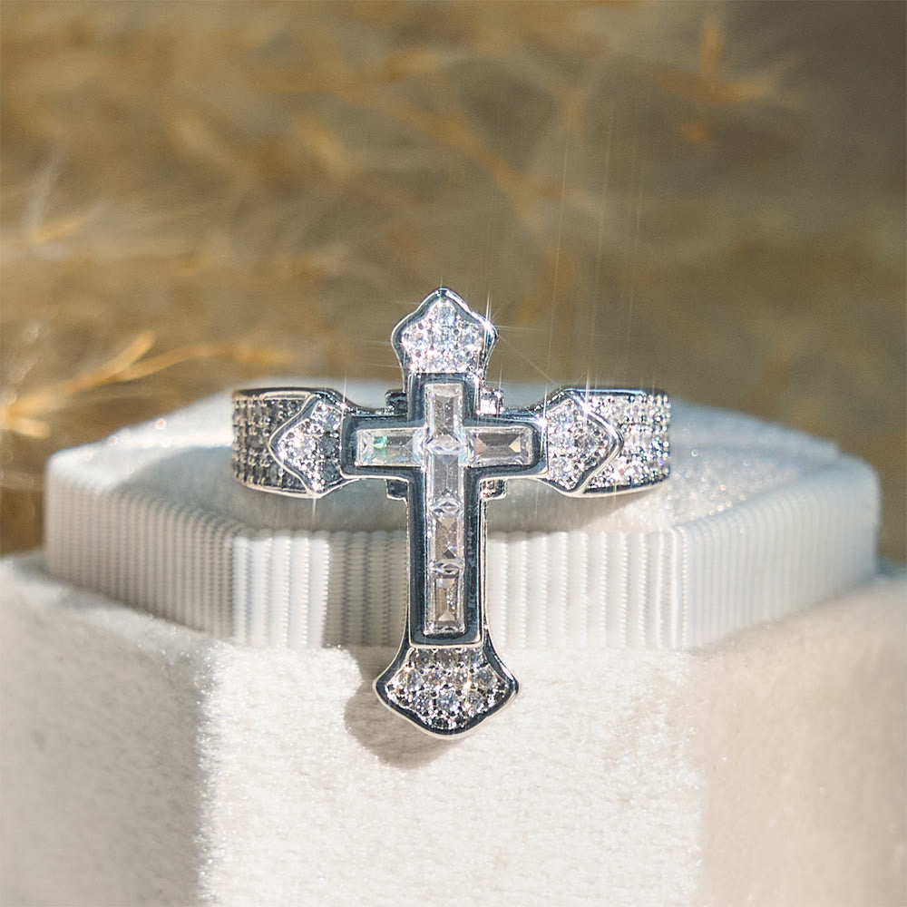 ChristianArtworkshop Cross Ring with Cubic Zirconia Accents