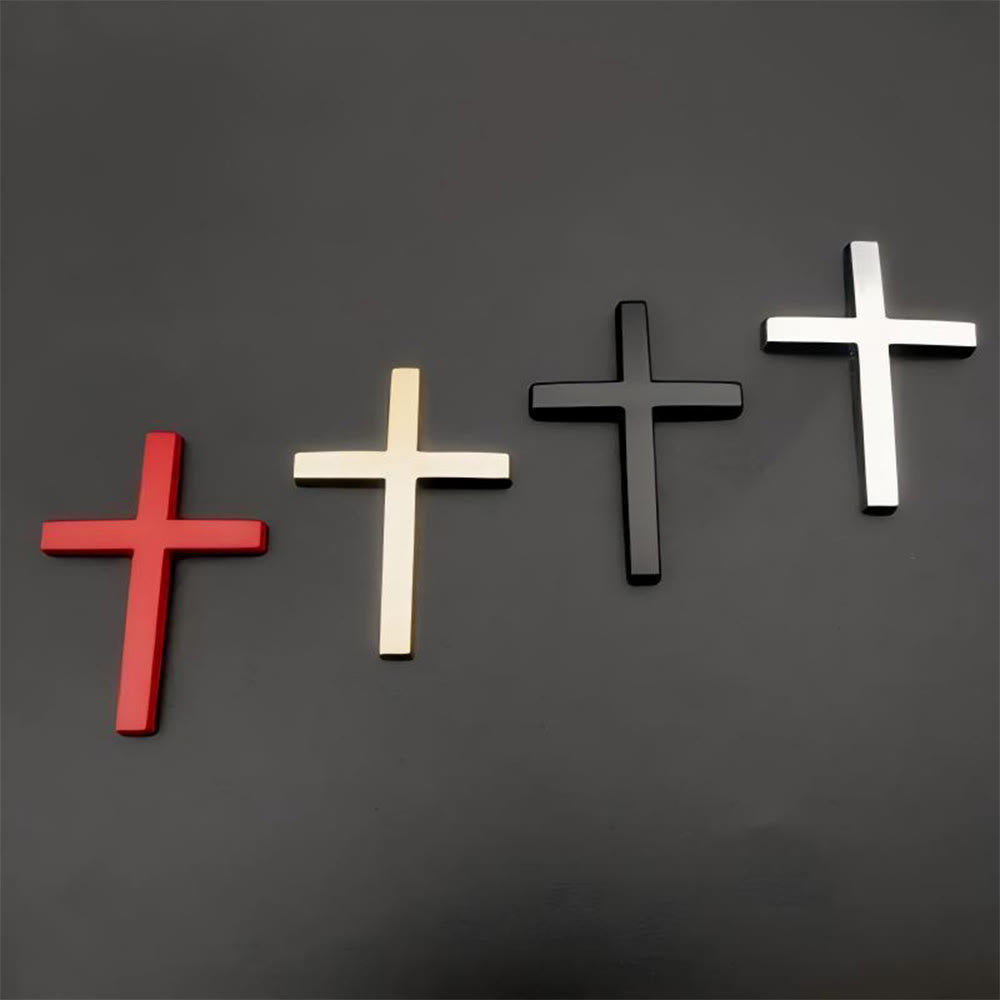 FREE Today: Durable Metal Cross Car Decal: Remind of His Quiet Guidance on the Road - 1 Set of Cross (4 COLOR) - image 1