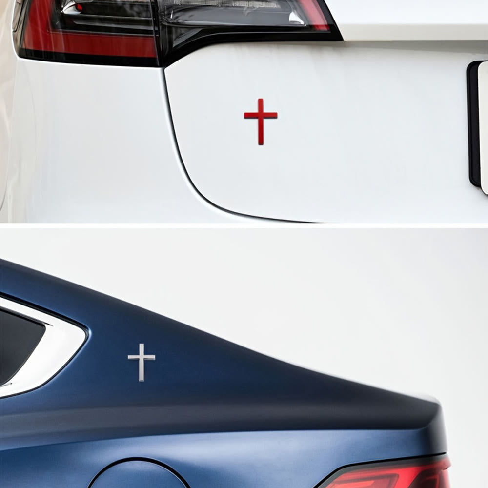 Christianartworkshop Durable Metal Cross Car Decal: Remind of His Quiet Guidance on the Road - image 8
