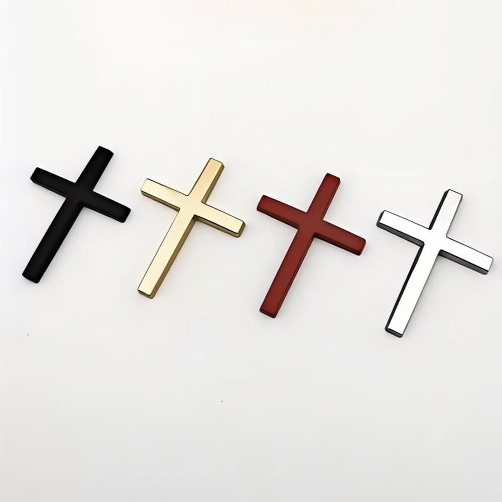 Christianartworkshop Durable Metal Cross Car Decal: Remind of His Quiet Guidance on the Road - image 2