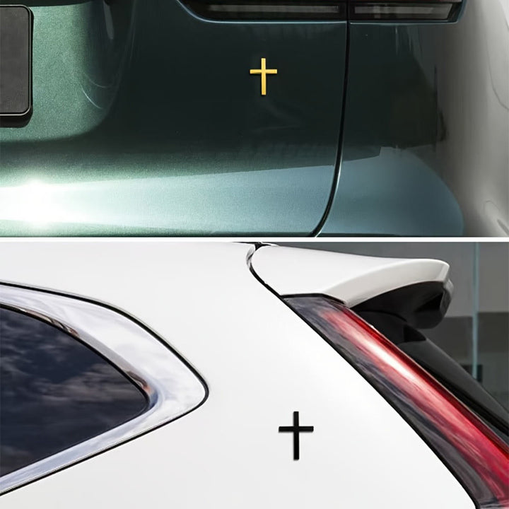 Christianartworkshop Durable Metal Cross Car Decal: Remind of His Quiet Guidance on the Road - image 7