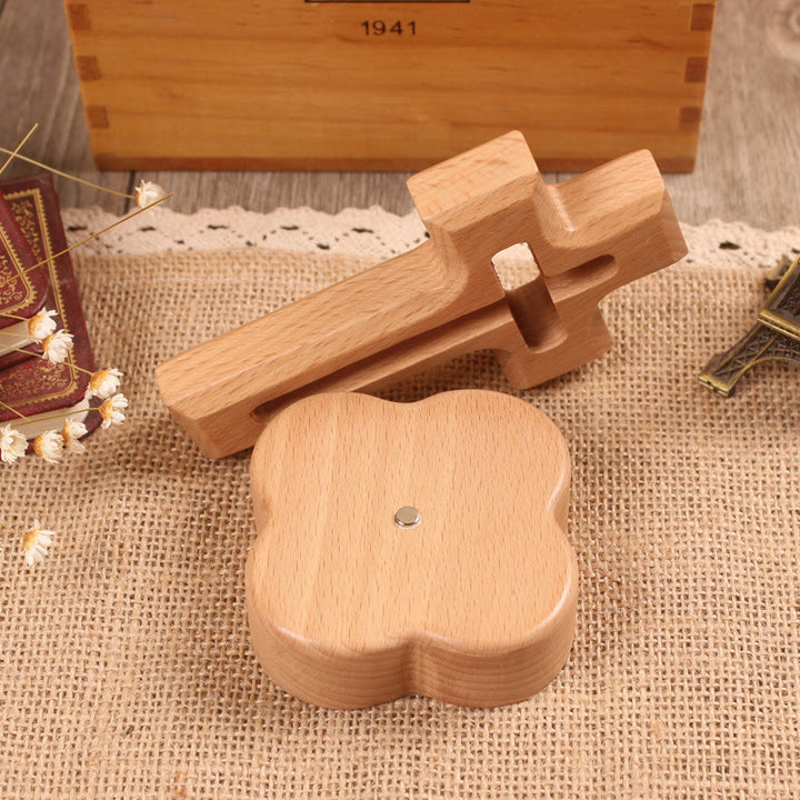 Christianartworkshop Wood Desktop Cross Ornament with Round/Floral Base: Embody His Quiet Peace at Work - Cross A & Floral Base - Light - image 2