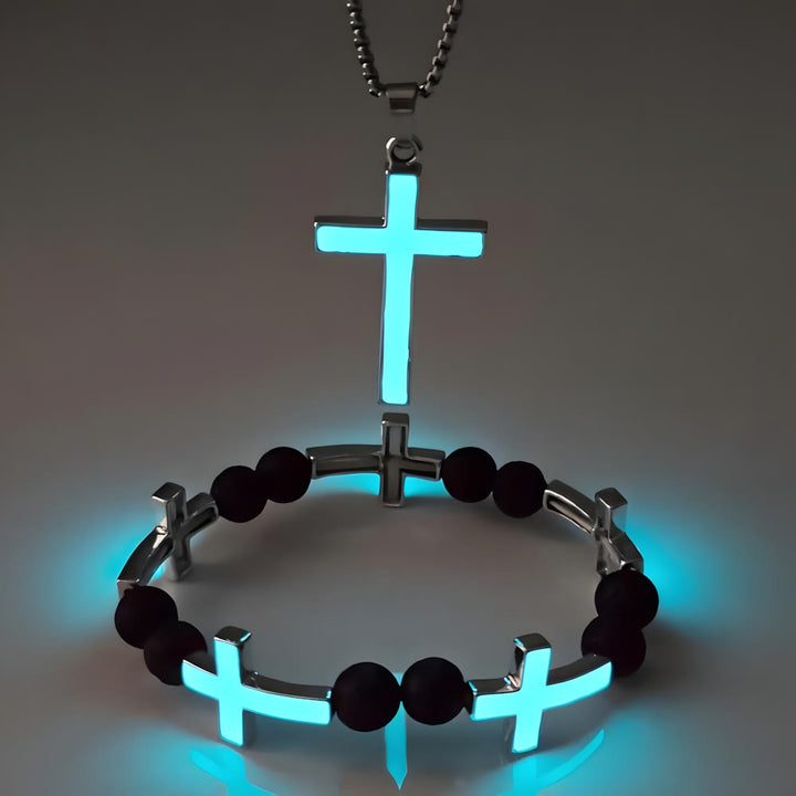 FREE Today: Luminous Cross Necklace & Beaded Bracelet Set: Remind of His Quiet Light - image 4
