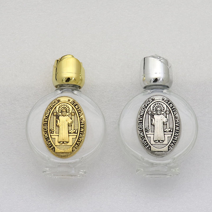 Christianartworkshop Embossed Sacred Icon Holy Water Bottle: Carry His Care in Spiritual Moments - image 0