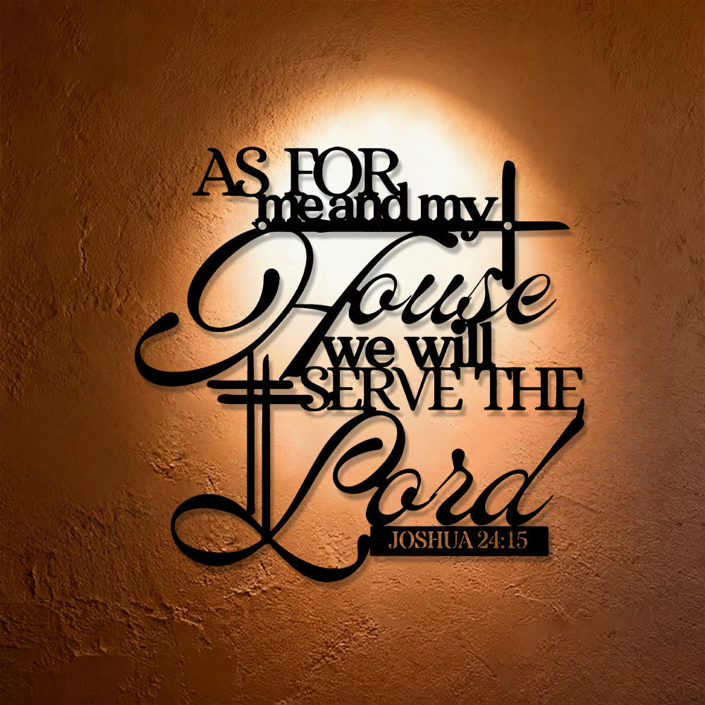 Christianartworkshop As for me and my house Joshua 24:15 Metal Wall Decor: Embody His Unifying Grace - Black - 11.81''*11.81''/30*30cm - image 0