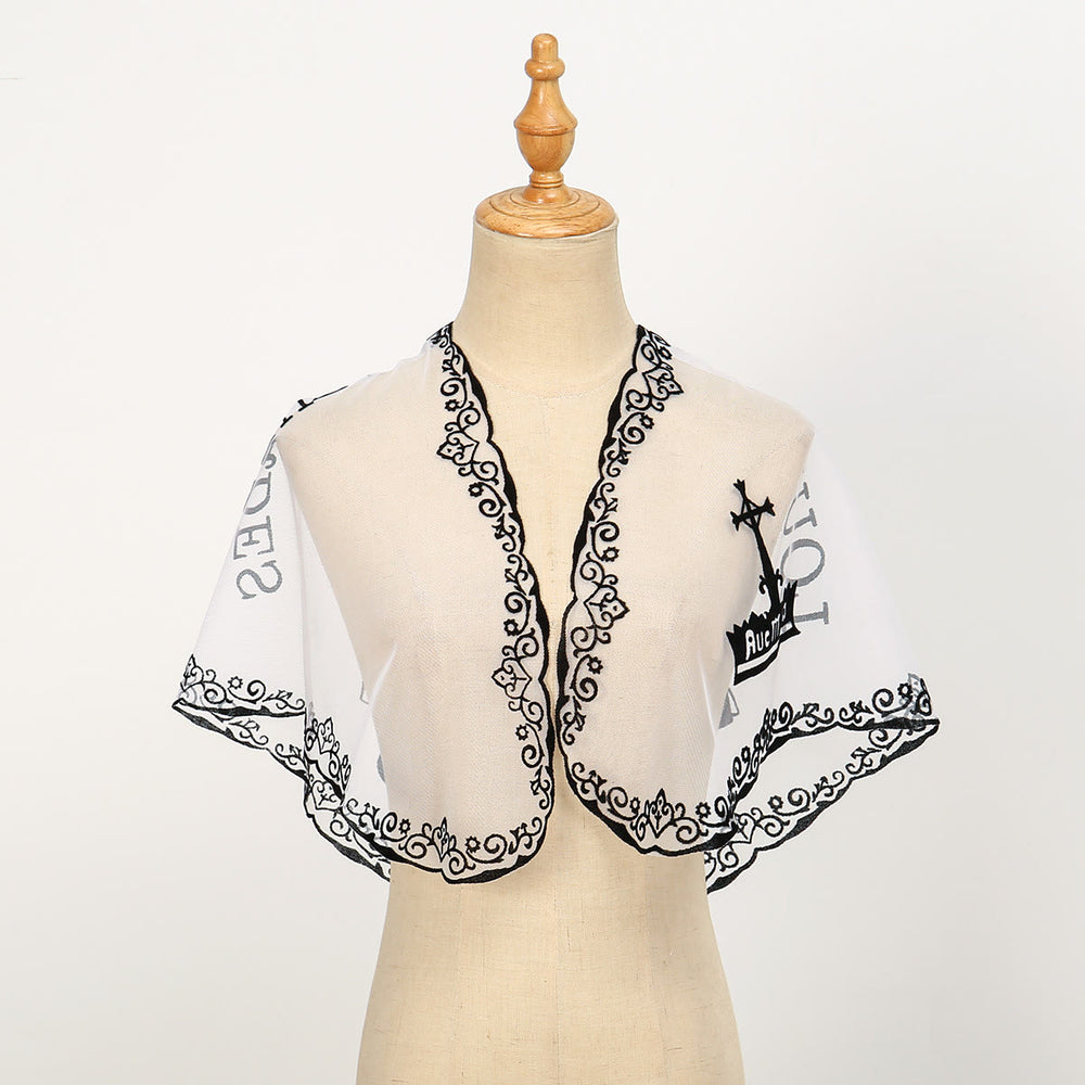 Christianartworkshop Lourdes Apparition Sheer Veil Scarf: Embody Her Tender Intercession - image 1