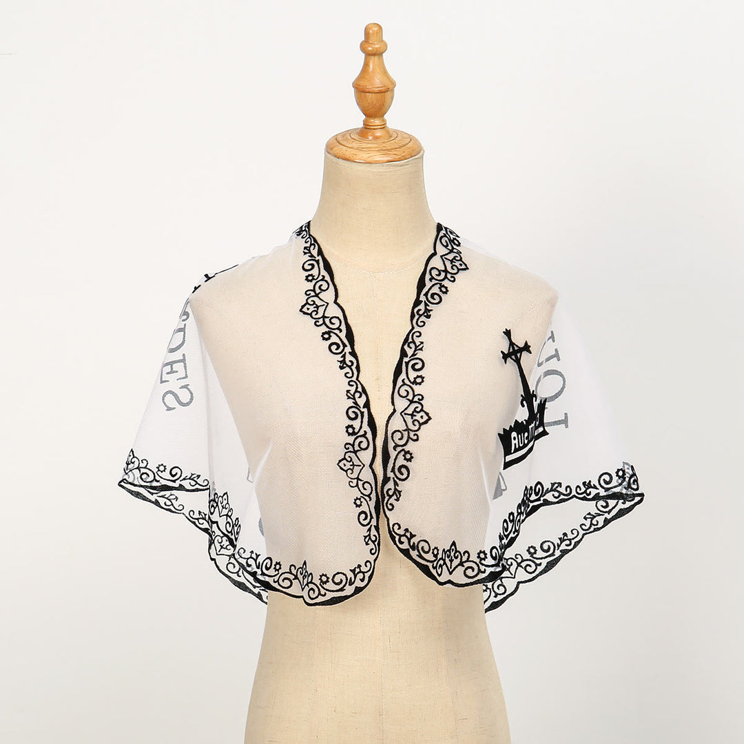 Christianartworkshop Lourdes Apparition Sheer Veil Scarf: Embody Her Tender Intercession - image 1