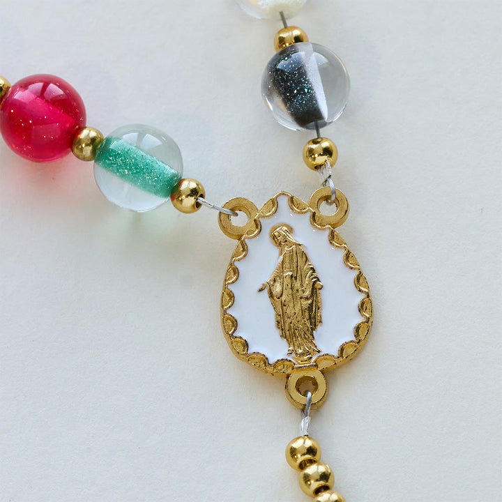 FREE Today: Rainbow Shimmer Cat's Eye Rosary with Our Lady Devotional Cross - image 8