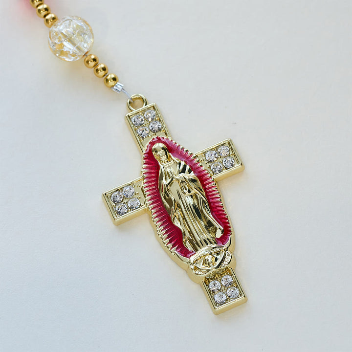 FREE Today: Rainbow Shimmer Cat's Eye Rosary with Our Lady Devotional Cross - image 6