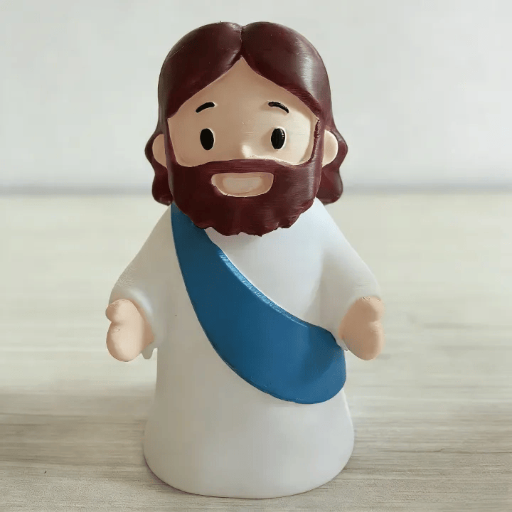 Christianartworkshop Glowing Silicone Jesus Desktop Ornament: Embody His Gentle Love for Kids - Blue - image 4