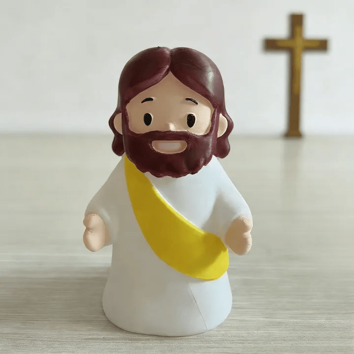 Christianartworkshop Glowing Silicone Jesus Desktop Ornament: Embody His Gentle Love for Kids - Yellow - image 3
