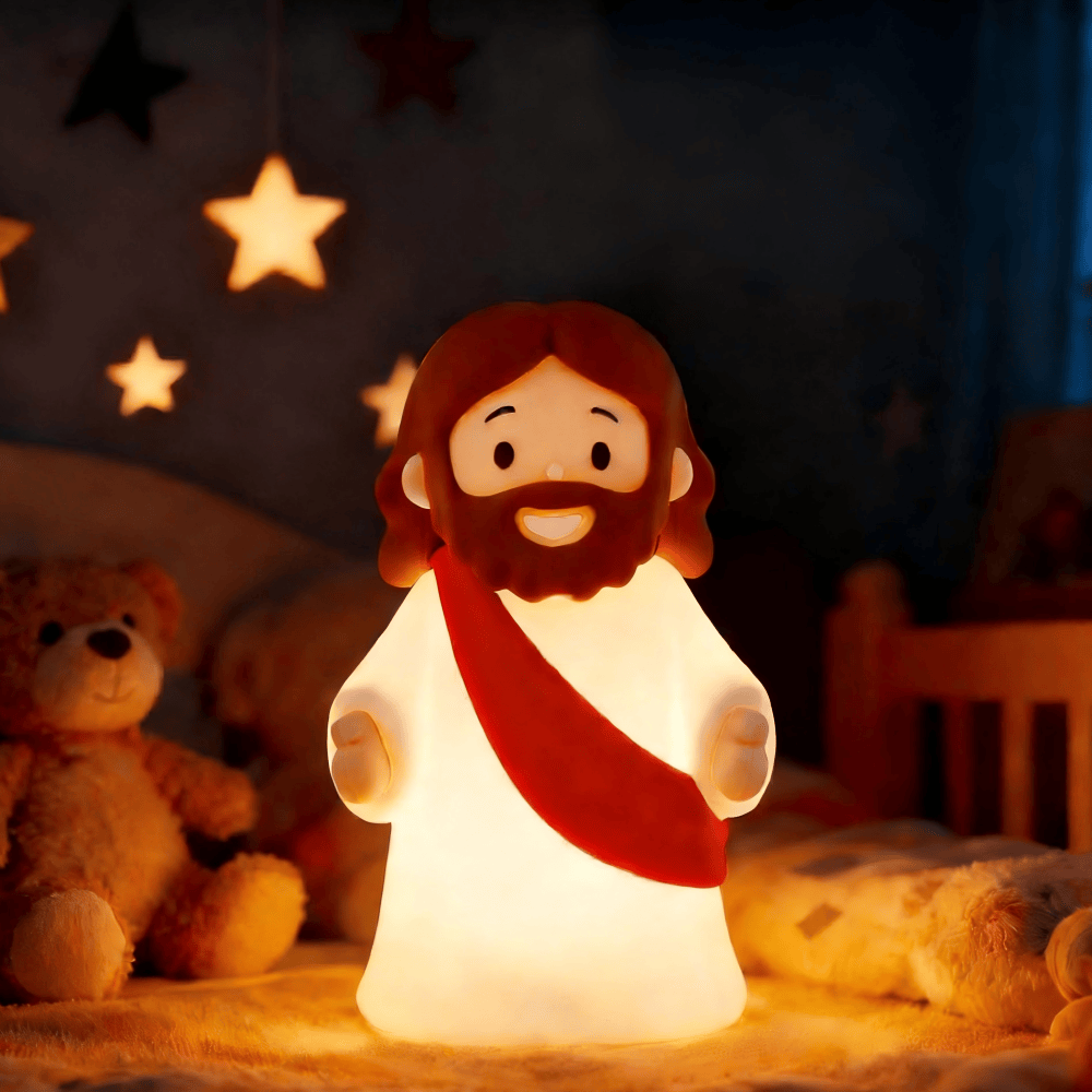 Christianartworkshop Glowing Silicone Jesus Desktop Ornament: Embody His Gentle Love for Kids - image 2