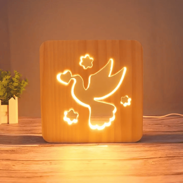 Christianartworkshop Wooden Cutout Jesus/Cross/Dove/Heart Light Ornament: Embody His Luminous Grace - Dove - 7.48''*7.48''/19*19cm - image 2