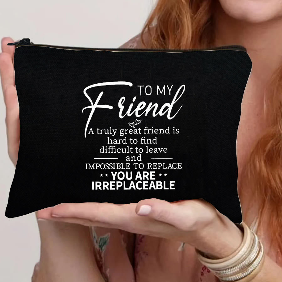Christianartworkshop To My Friend Irreplaceable Quote Travel Cosmetic Bag: Embody Your Cherished Bond - Black - image 1