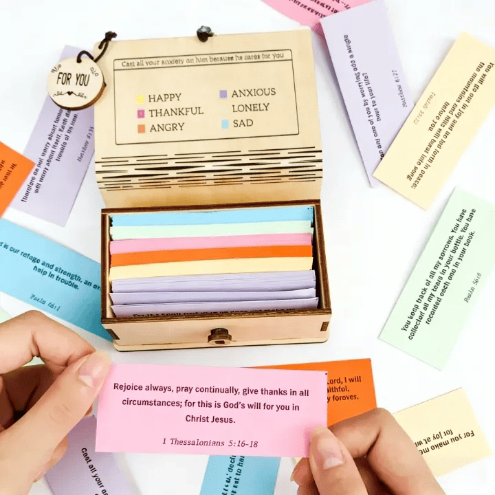 Christianartworkshop Handmade Wooden Verse Card Box: Quiet Reminder of Comfort & Grace - image 1