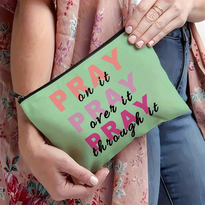 Christianartworkshop Pray On It, Pray Over It, Pray Through It Travel Cosmetic Bag - image 2