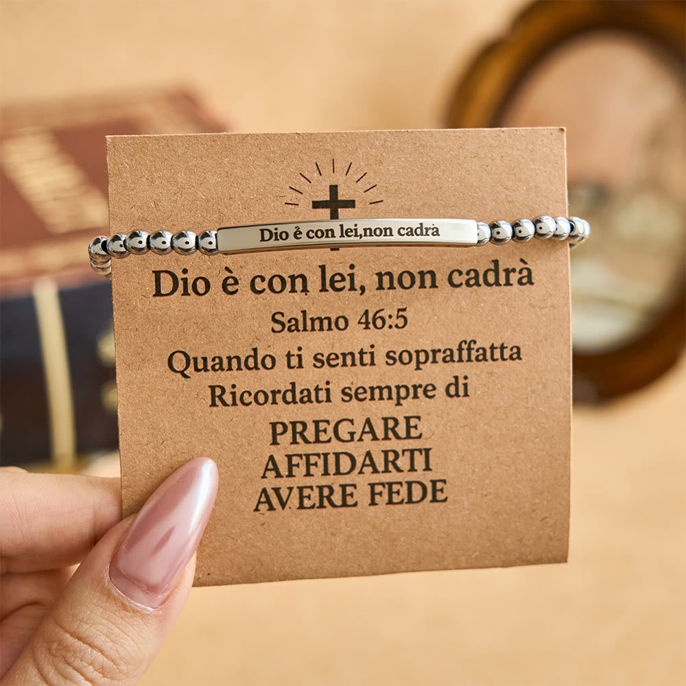 Christianartworkshop Matthew 19:26 & German Psalm 46:5 Bracelet: Quiet Reminder of Divine Presence - German Salmo 46:5 - image 2