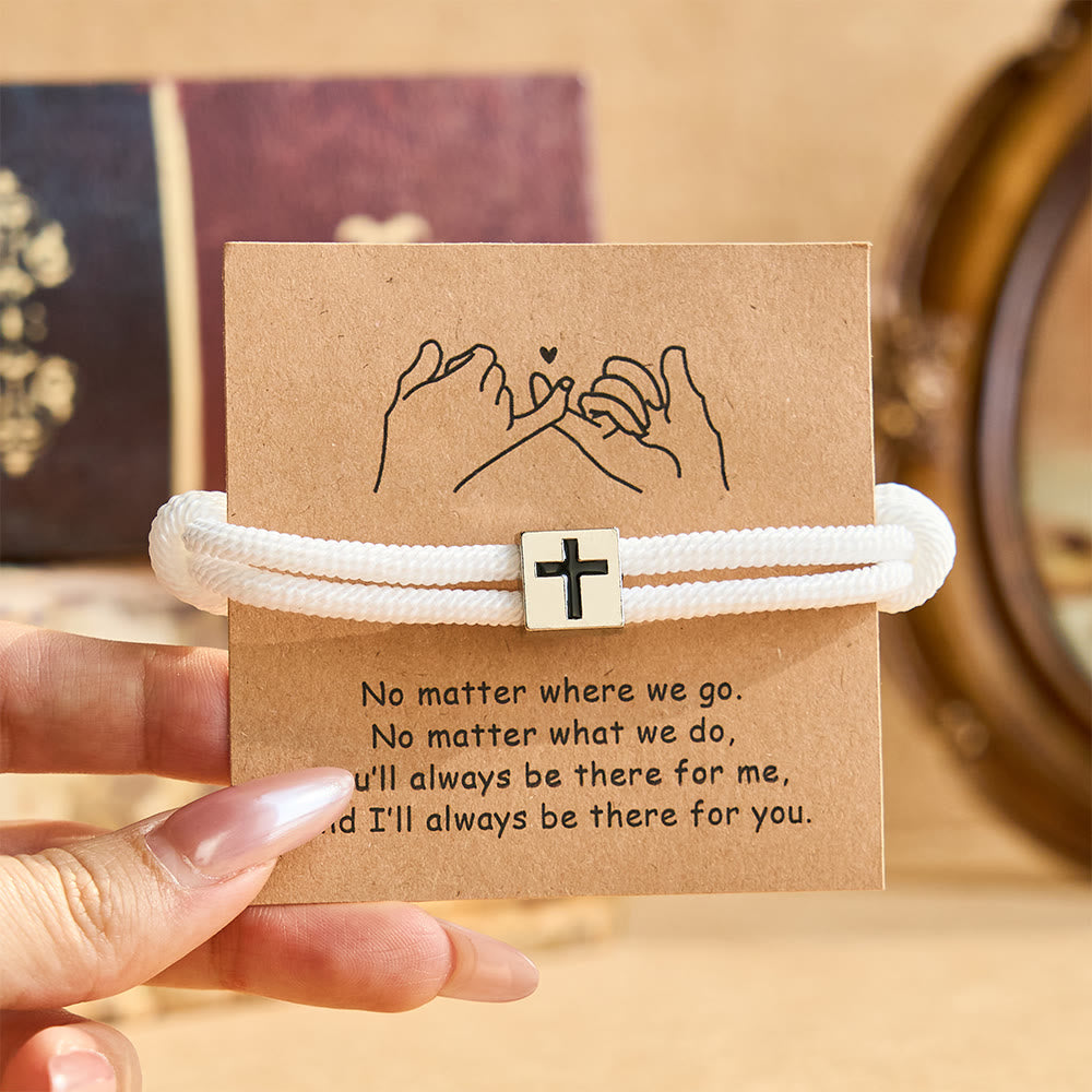 Christian Cross Bracelet Gift Card — Adjustable Faith Bracelet for