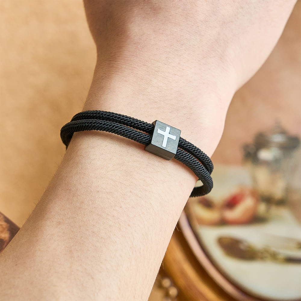 Christianartworkshop Milano Rope Cross Bracelet with Gift Card: Thoughtful Blessing for Baptism & Milestones - image 3