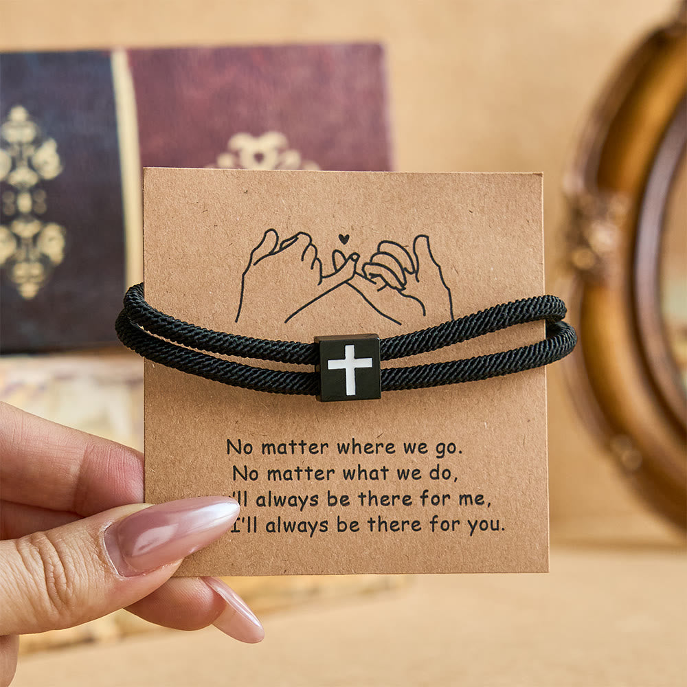 Christian Cross Bracelet Gift Card — Adjustable Faith Bracelet for