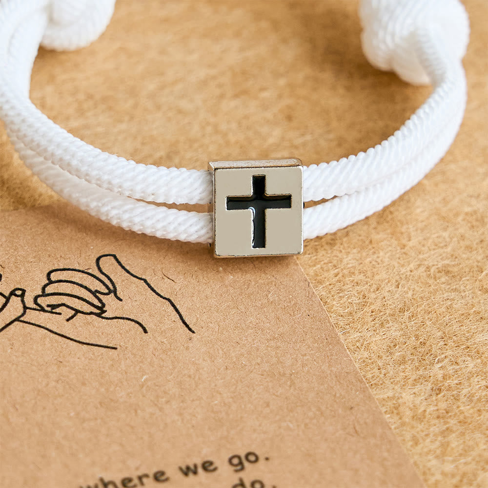 Christian Cross Bracelet Gift Card — Adjustable Faith Bracelet for