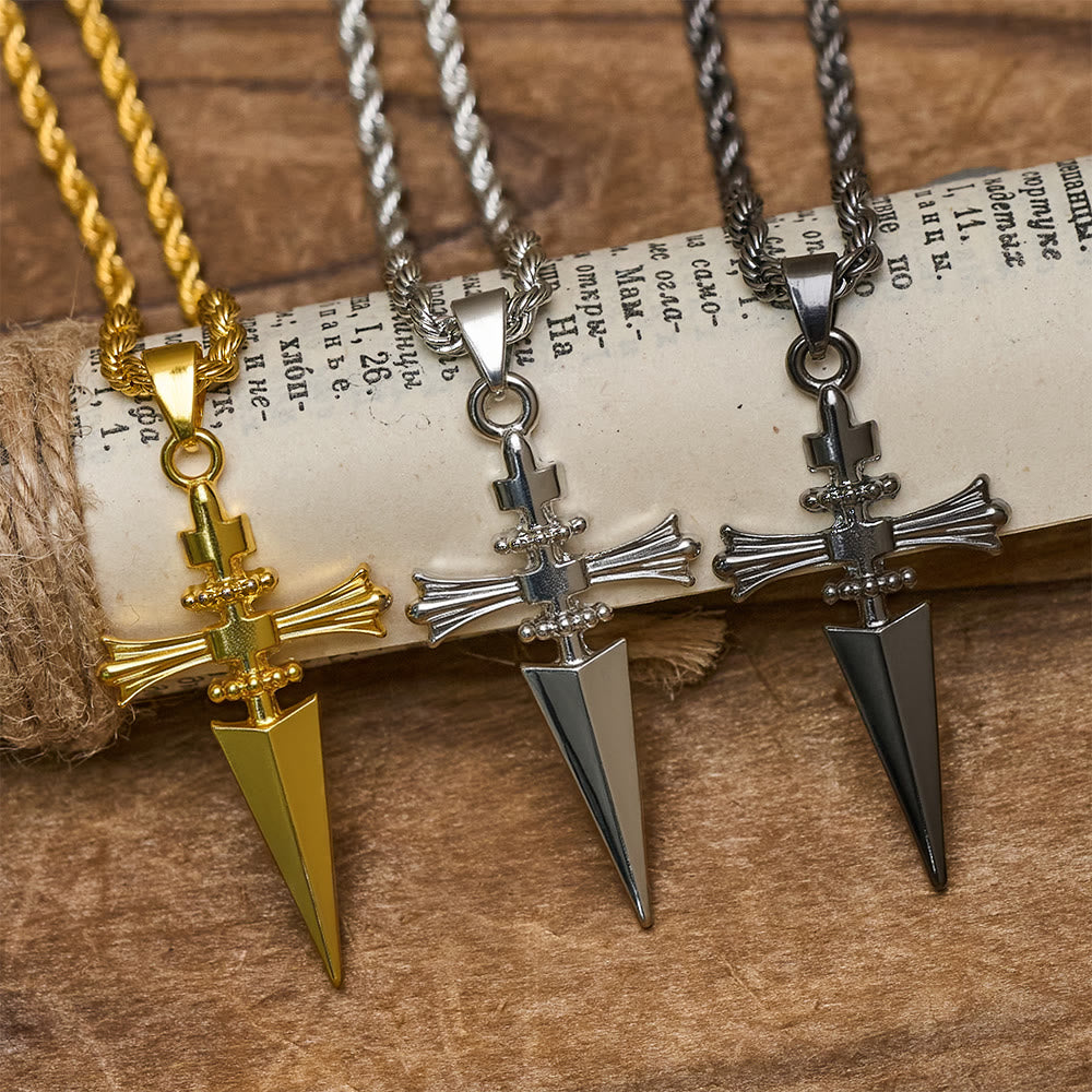 Cross-Dagger Pendant Necklace - ChristianArtWorkshop Stainless