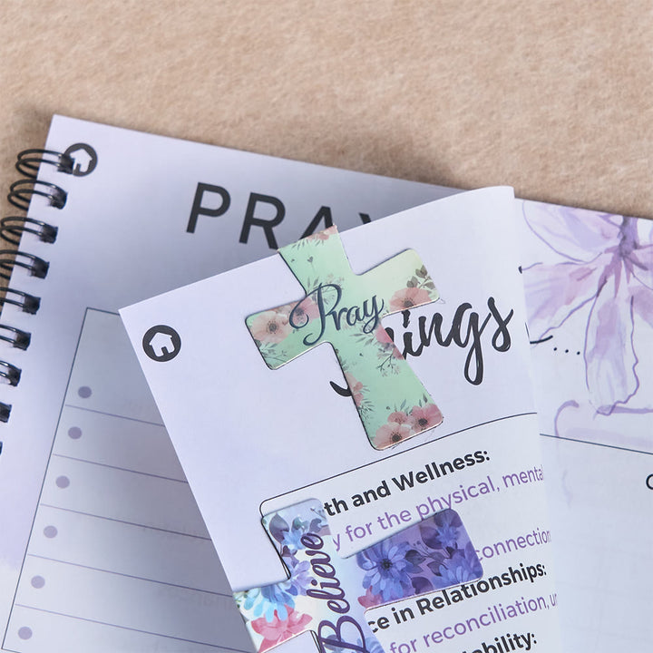 ChristianartworkshopFloral Cross Magnetic Bookmarks with Scripture Phrases: Embody His Encouraging Truth - image 2