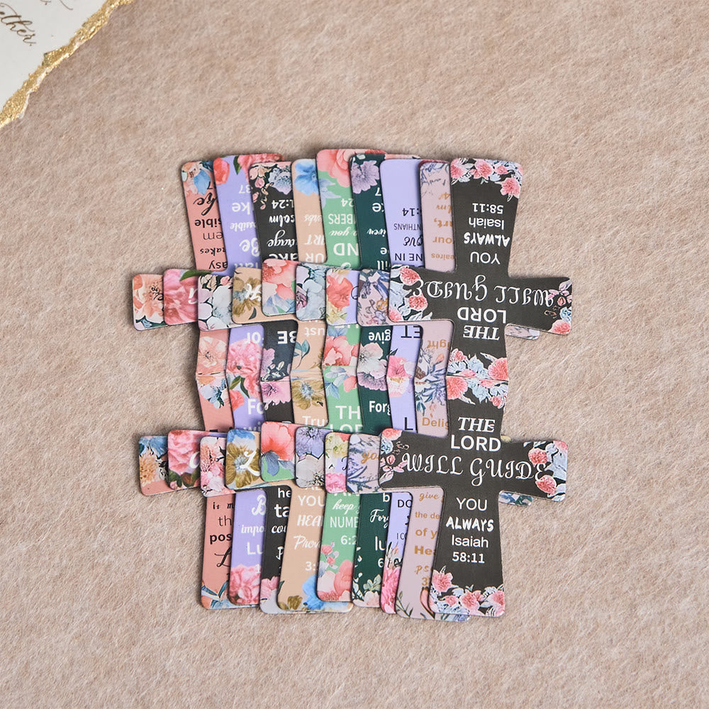 ChristianartworkshopFloral Cross Magnetic Bookmarks with Scripture Phrases: Embody His Encouraging Truth - A(12PC) - image 4