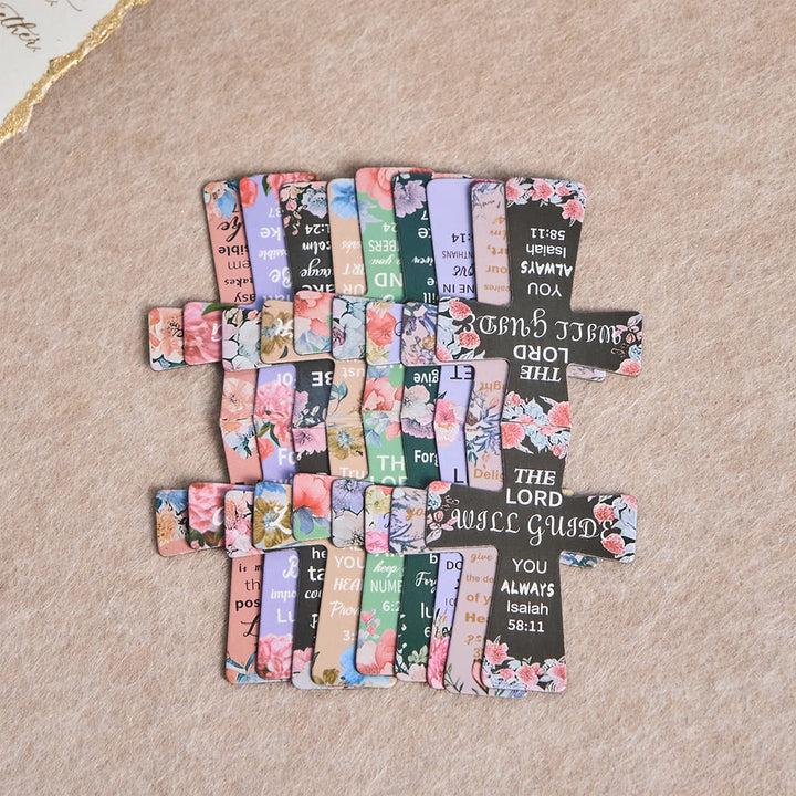 ChristianartworkshopFloral Cross Magnetic Bookmarks with Scripture Phrases: Embody His Encouraging Truth - A(12PC) - image 4