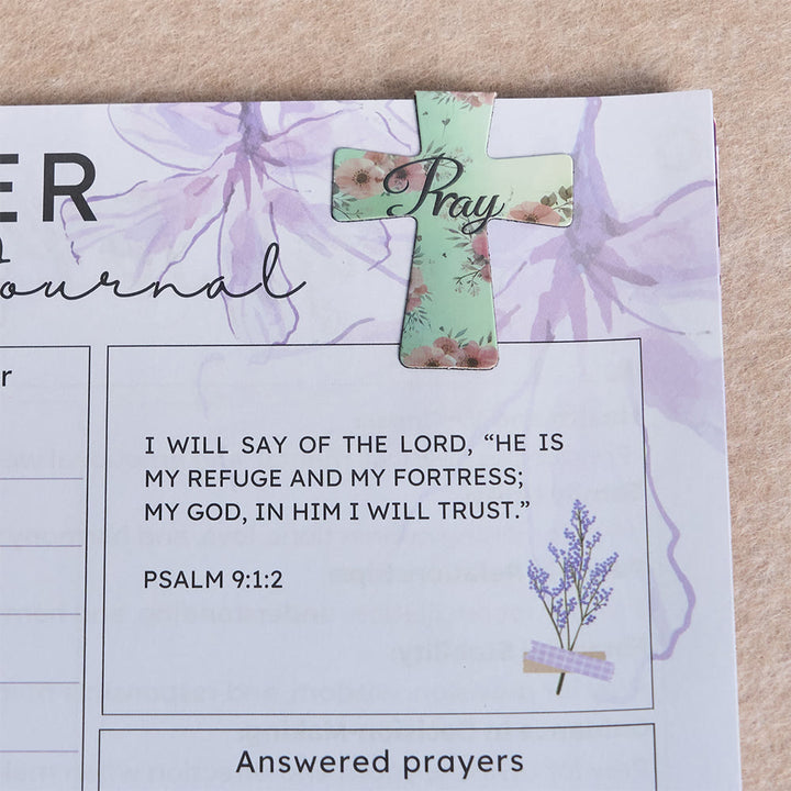 ChristianartworkshopFloral Cross Magnetic Bookmarks with Scripture Phrases: Embody His Encouraging Truth - image 3