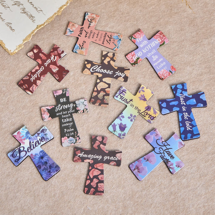 FREE Today: Floral Cross Magnetic Bookmarks with Scripture Phrases: Embody His Encouraging Truth - image 0