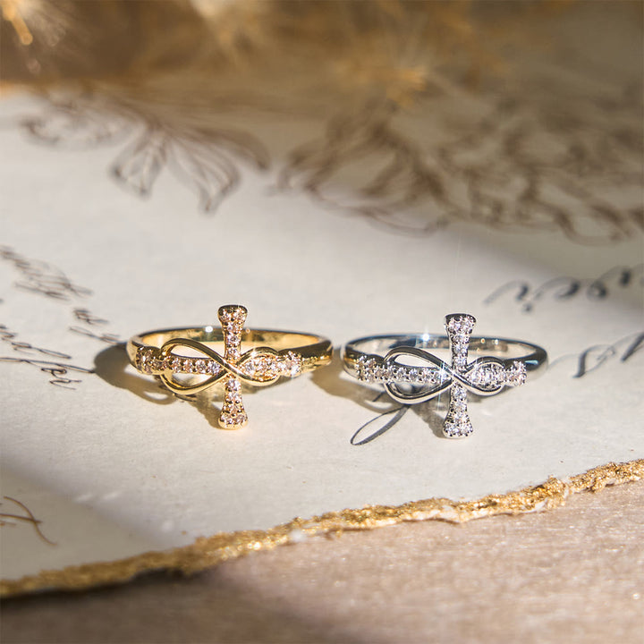 FREE Today: Golden/Silver Mobius Cross Ring: Carry His Grace in Daily Wear - image 1