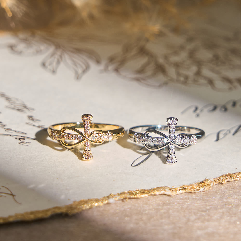 FREE Today: Golden/Silver Mobius Cross Ring: Carry His Grace in Daily Wear - image 1