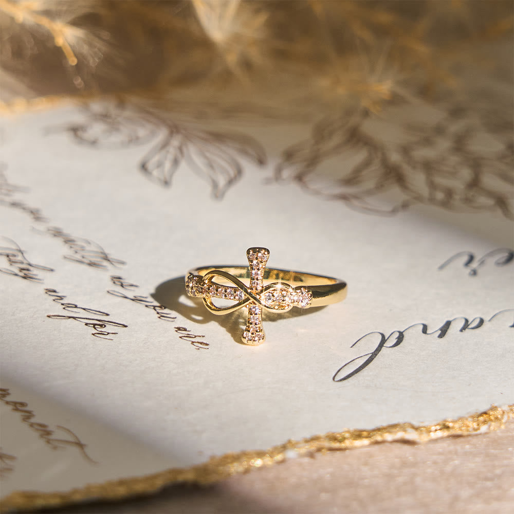 Christianartworkshop Golden/Silver Mobius Cross Ring: Carry His Grace in Daily Wear - image 2