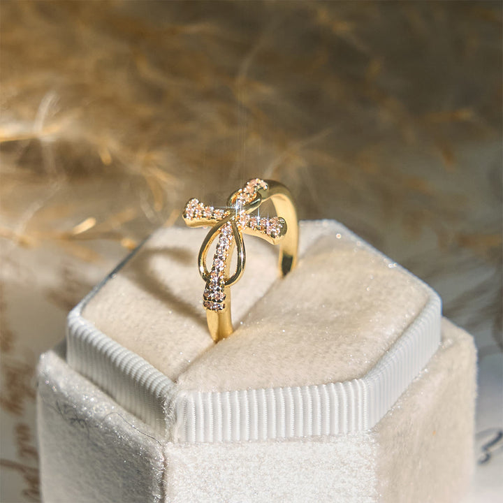 FREE Today: Golden/Silver Mobius Cross Ring: Carry His Grace in Daily Wear - Golden - US 11 - image 0