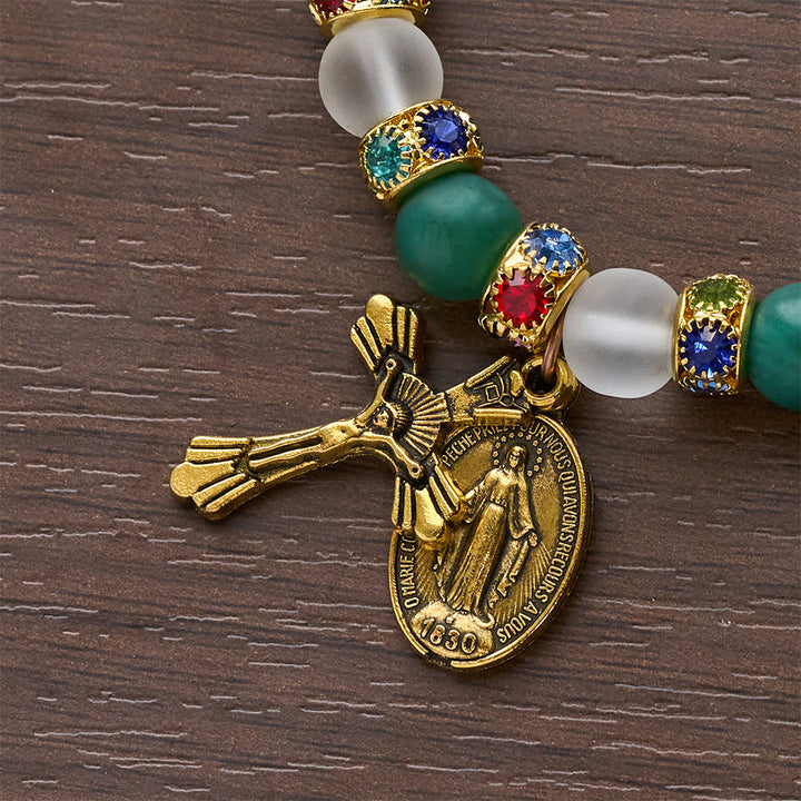 FREE Today: Smooth Frosted Agate Crucifx & Our Lady Bracelet: Remind of His Tender Love - image 8