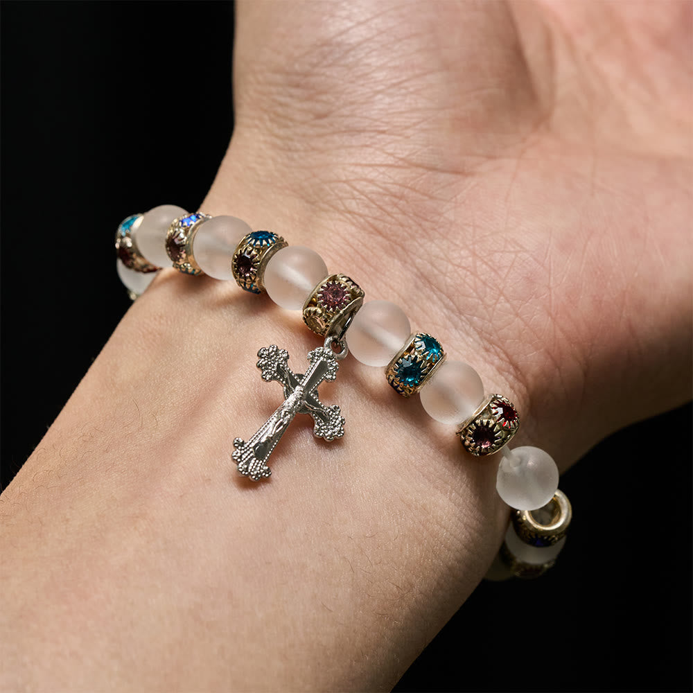 FREE Today: Smooth Frosted Agate Crucifx & Our Lady Bracelet: Remind of His Tender Love - image 15