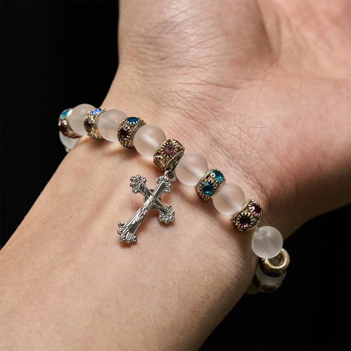 FREE Today: Smooth Frosted Agate Crucifx & Our Lady Bracelet: Remind of His Tender Love - image 15